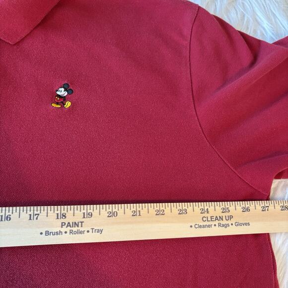 Disney Parks Polo Shirt Men's XXL 2XL Red Embroidered Mickey Mouse Short Sleeve - Picture 8 of 9